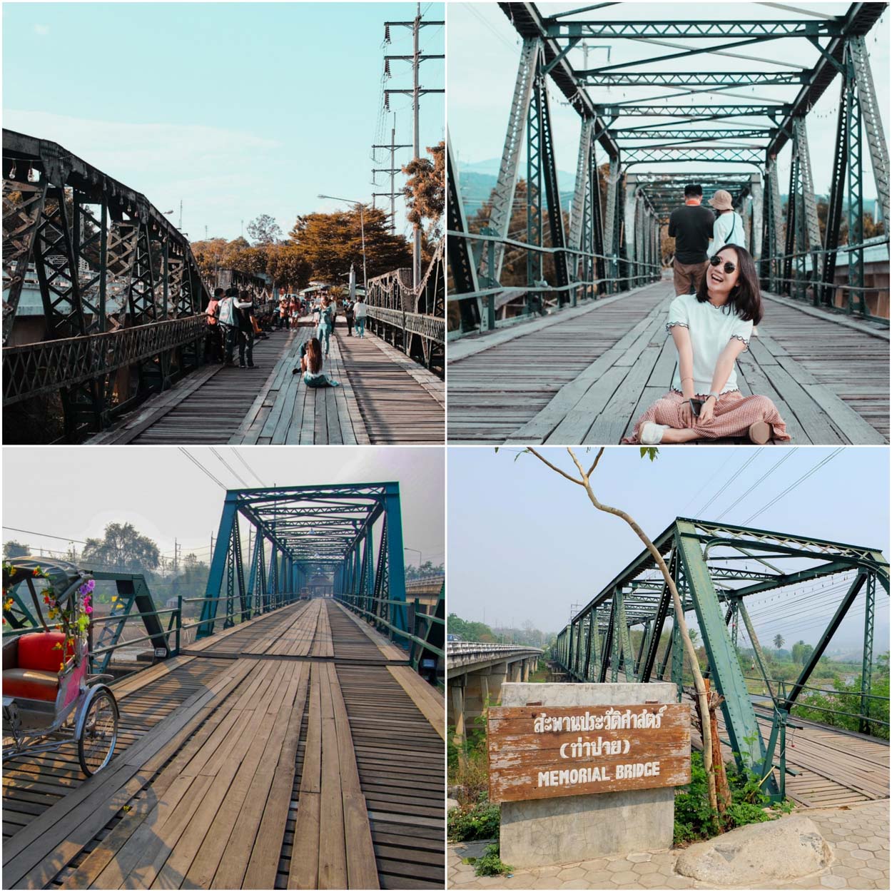 สะพานประวัติศาสตร์ปาย ชมสะพานเก่าแก่ที่สร้างตั้งแต่สมัยสงครามโลกครั้งที่2 มีทั้งความสวยงามของตัวสะพานที่อยู่ระหว่างแม่น้ำและวิวภูเขารอบๆ อีกทั้งของกินอร่อยๆมากมายของจังหวัดแม่ฮ่องสอน